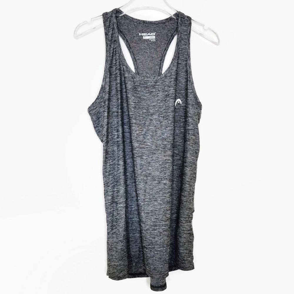 Head Racerback Tank Small Heather Gray Stretch Scoop Neck Top Workout Gym